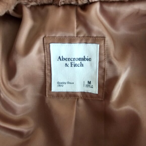Abercrombie & Fitch Brown Faux Fur Cropped Coat/Jacket in size M - Picture 5 of 10